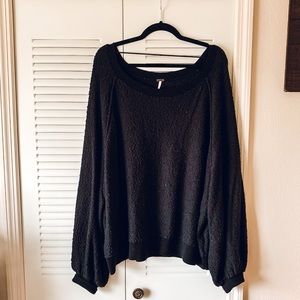 Free People Found My Friend Black Pullover